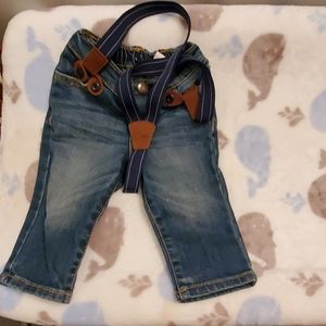 Jean's with suspenders